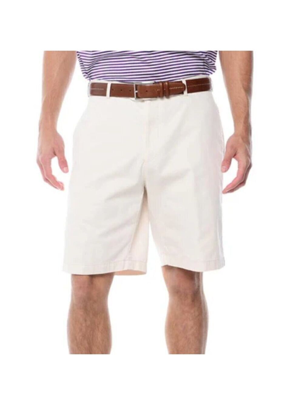 Peter Millar Men's Pima Cotton Winston Washed Twill Shorts in Off White Size 42